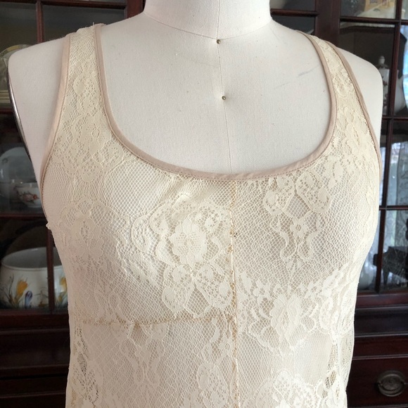 Lace Racerback Tank Top with Ruffle Hem - Picture 10 of 10